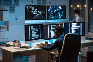 young-contemporary-cyber-security-manager-typing