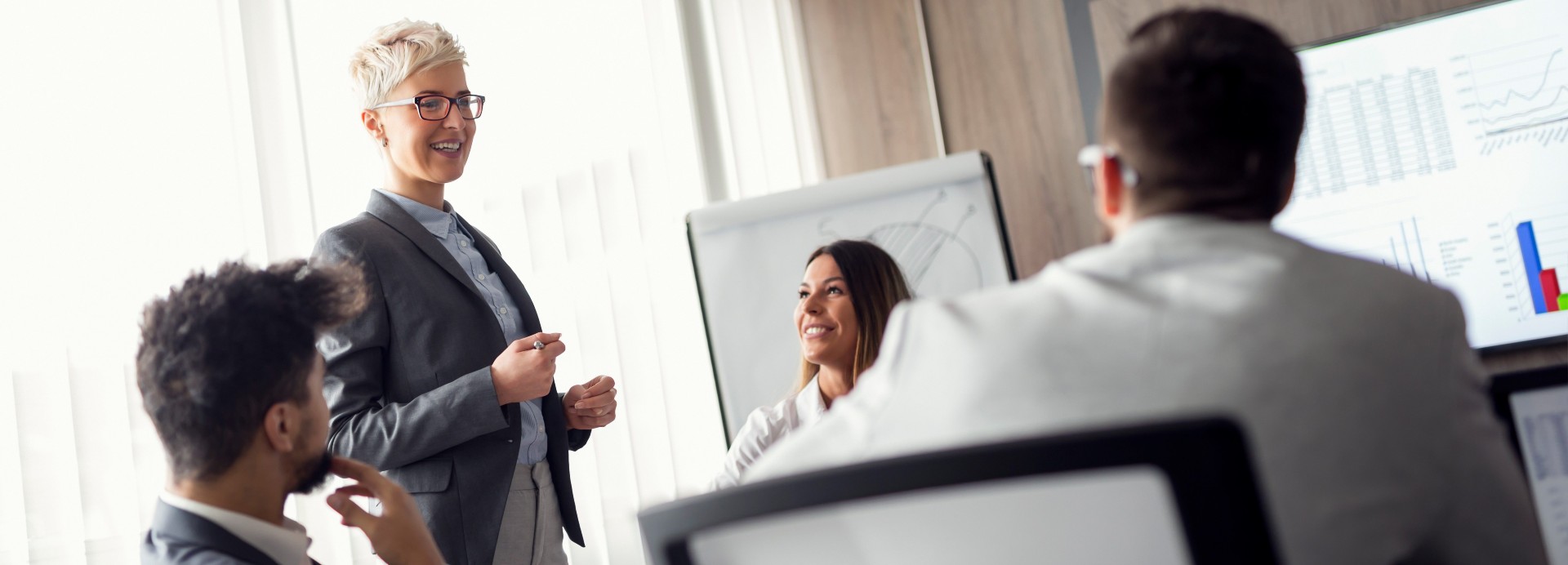 business woman presenting 